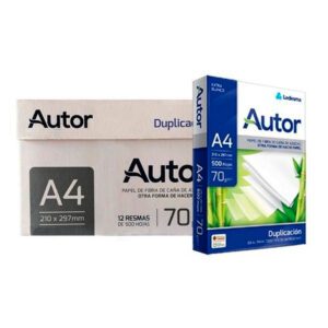 Resma Autor A4 500 Hojas Blanco 70 Gr caja x 12 unidades: imagen 1