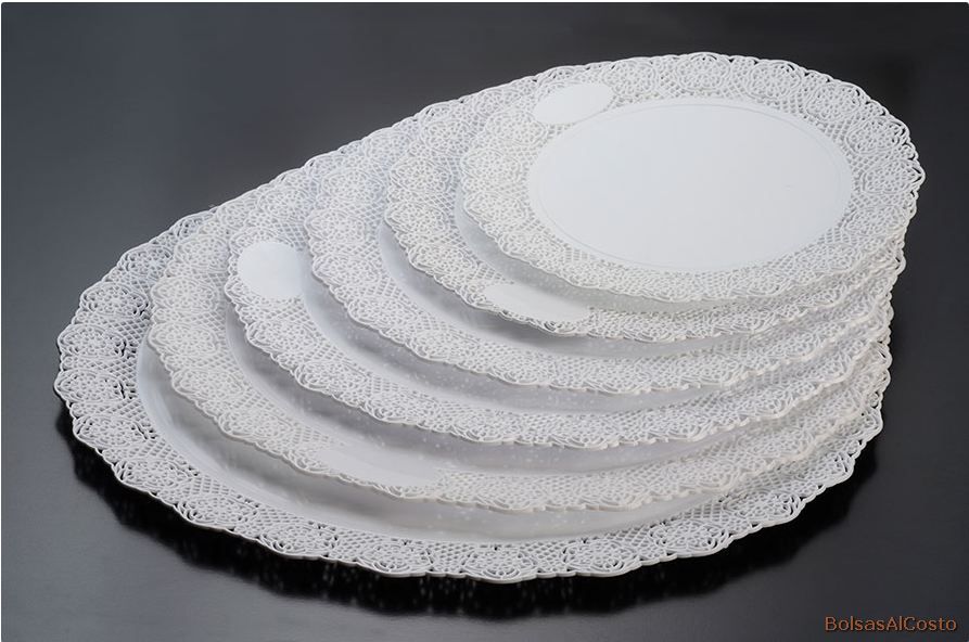 Bandeja Plástica con Blonda Redonda 24cm: imagen 1