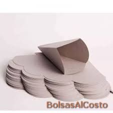 Conos papas fritas cartón gris x 300