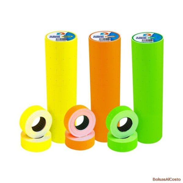 Rollo para etiquetadora Fluo Exco x 10 unidades